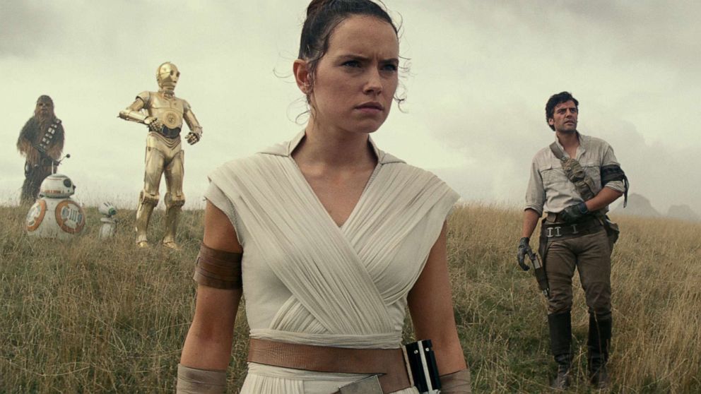 PHOTO: Joonas Suotamo, Daisy Ridley, Oscar Isaac and John Boyega appear in a scene from "Star Wars: The Rise of Skywalker."