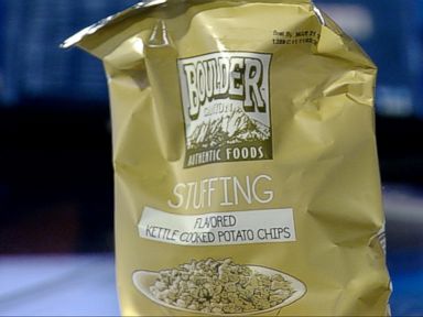 VIDEO: Boulder Canyon Foods is releasing potato chips that taste like stuffing, cranberry and turkey.