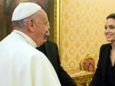 VIDEO: Angelina Meets Pope Francis 