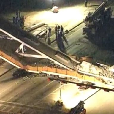 VIDEO: Pedestrian bridge collapse kills at least 4 people in Florida