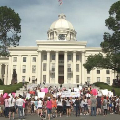 VIDEO: Crowds in Alabama, Missouri protested abortion measures