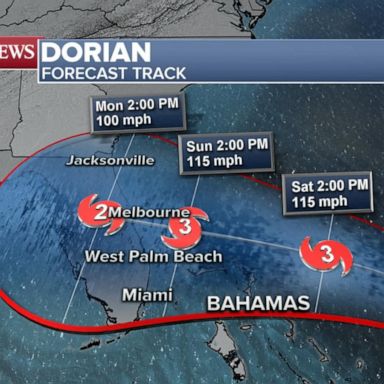 VIDEO: Hurricane Dorian gains strength and shifts toward Florida 