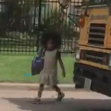 VIDEO: Car nearly hits girl getting off school bus