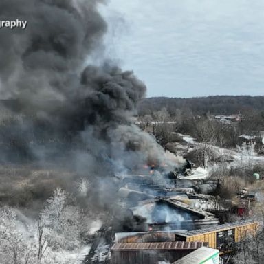 VIDEO: Chemical concerns after train crash in Ohio