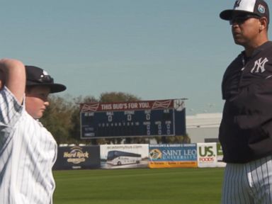 VIDEO: Landis Sims Realizes His Dream to Play With Yankees Despite Being Born Without All 4 Limbs