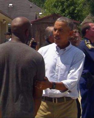 VIDEO: President Obama Tours Devastated Flood Zones in Louisiana