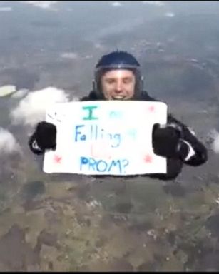 VIDEO: High school senior takes leap of faith when asking a girl to the prom