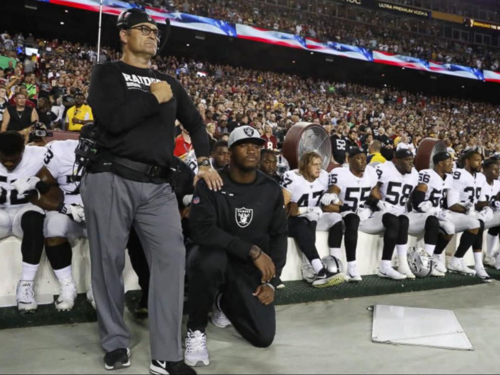 TakeAKnee: Groups, fans slam NFL national anthem protest rule, American  Football