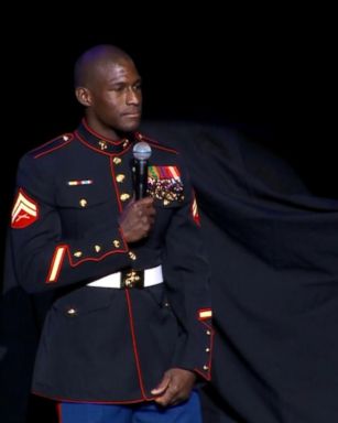 VIDEO: Marine veteran returns home with inspirational message