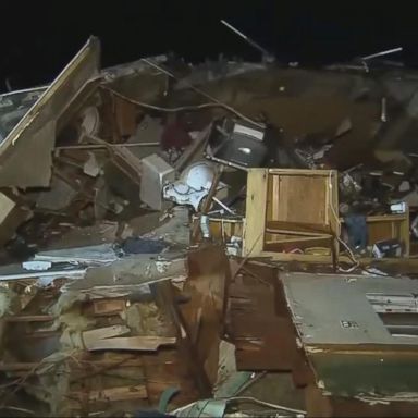 VIDEO: Tornado damages homes in Texas as ice storms kill at least 6 on the roads