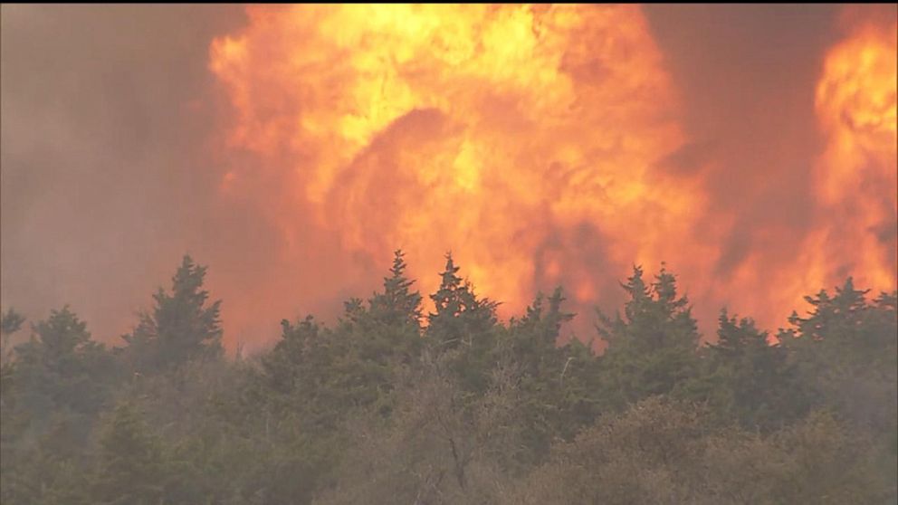 Oklahoma scorched by dangerous wildfires fueled by droughts, winds