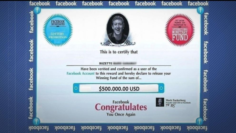 New warning about lottery scam on Facebook Video - ABC News