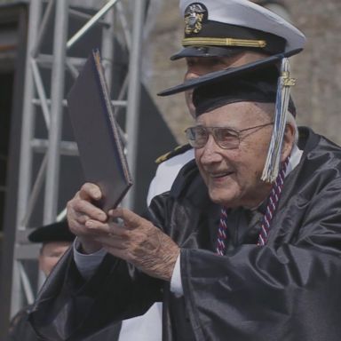 VIDEO: World War II Navy veteran graduates from college