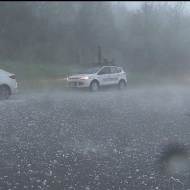 VIDEO: Powerful storms lash the Northeast, dropping tennis ball-size hail