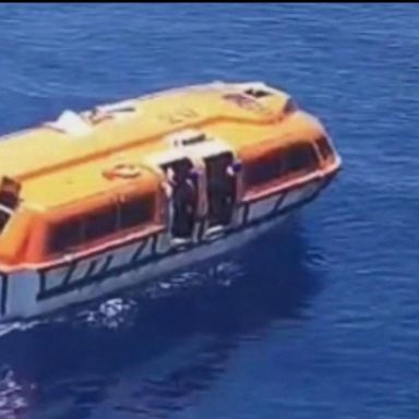 VIDEO: Crew member rescued by cruise ship after falling off different ship