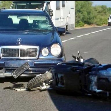 VIDEO: Video shows moment George Clooney's scooter ran into car in Italy