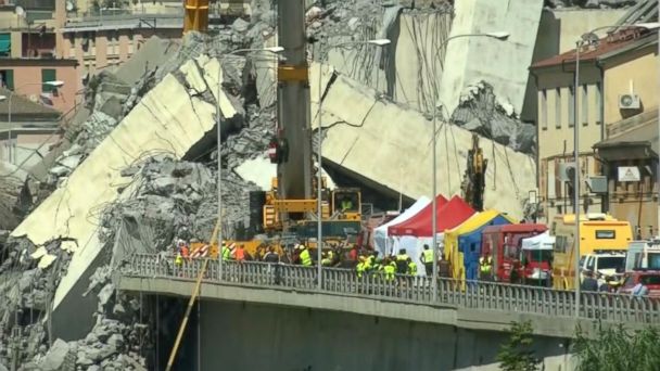 Video At least 39 dead as rescue efforts continue in Italy bridge ...