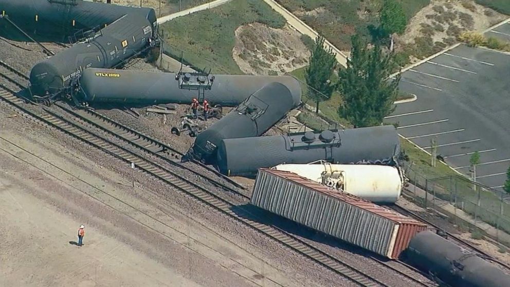 Video Train derailment prompts evacuations in California ABC News