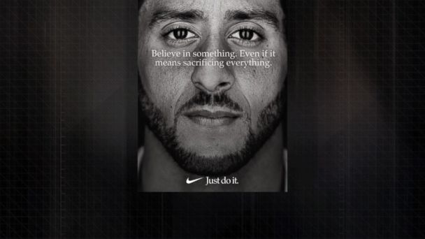 tetraedro Dedicación tabaco Video Colin Kaepernick new face of Nike's 'Just Do It' campaign - ABC News