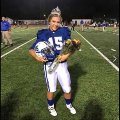 VIDEO: Homecoming queen makes game-winning kick during football game