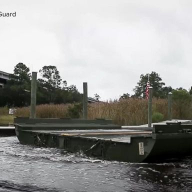 VIDEO: National Guard building floating bridge over floodwaters in SC