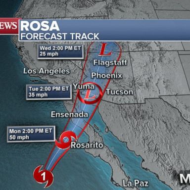 VIDEO: Tropical Storm Rosa set to hit the Baja Peninsula