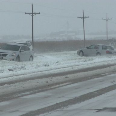 Snow on a highway in Nebraska caused accidents and freezing temperatures will be felt from Texas to Pennsylvania. 