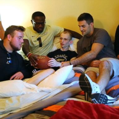 VIDEO: The Perdue college football team named a big fan who has bone cancer as team captain 