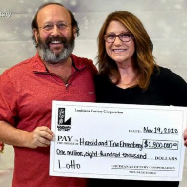 VIDEO: Couple finds winning $1.8 million lottery ticket while holiday cleaning