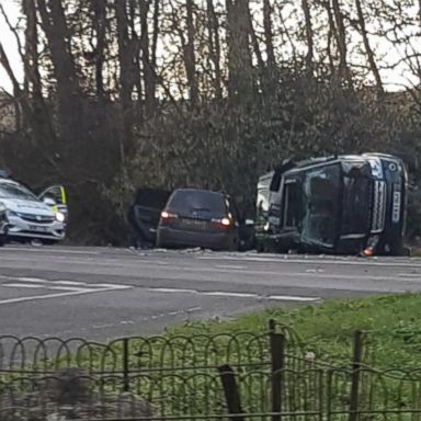 VIDEO: Prince Philip involved in crash that left his vehicle overturned