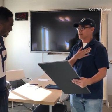 VIDEO: Los Angeles Rams player gifts Super Bowl tickets to team custodian