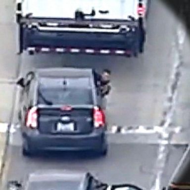 VIDEO: A car chase between police and an accused murderer ended in a shootout in Los Angeles