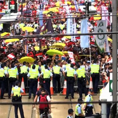 VIDEO: Protestors march through the streets of Hong Kong