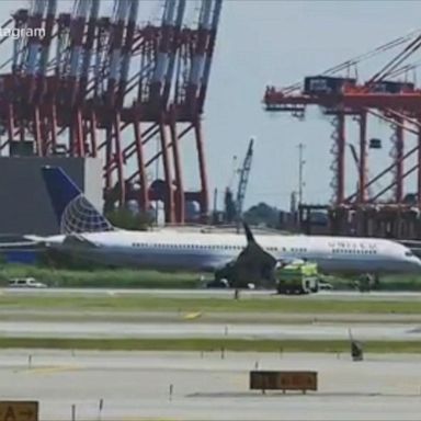 VIDEO: Passenger plane skids off runway at Newark International Airport in New Jersey