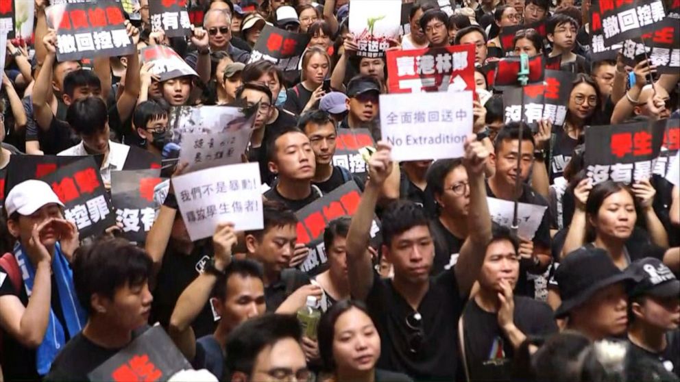 People of Hong Kong protesting in record-breaking numbers Video - ABC News