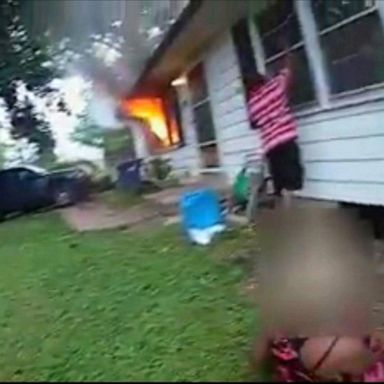 VIDEO: Video shows a police officer rescuing a family from a burning home in Missouri