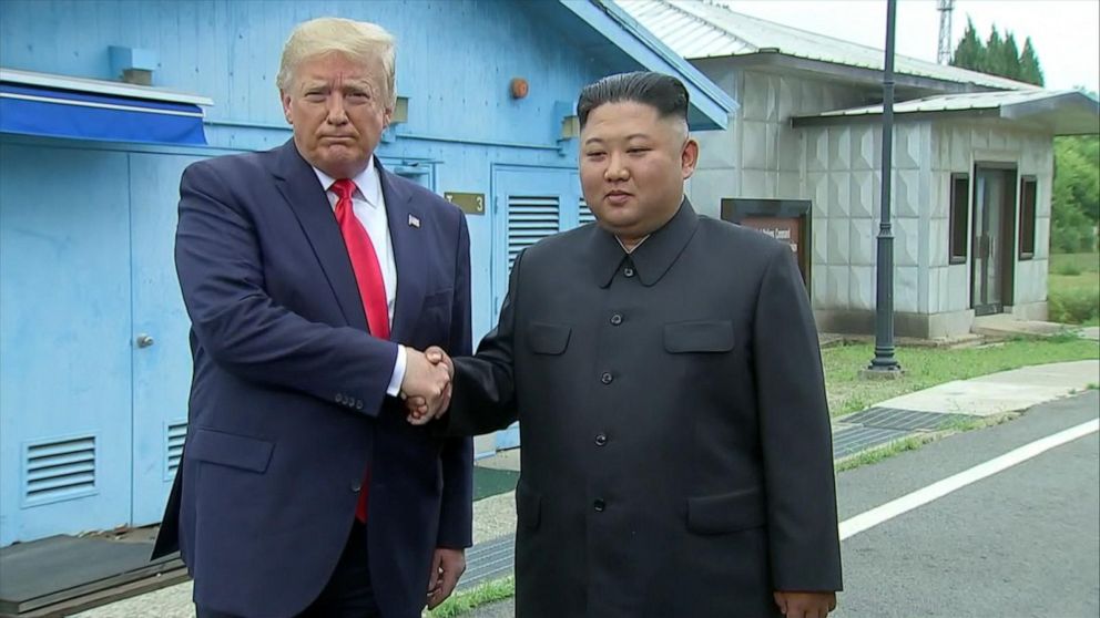 President Trump becomes 1st president to step inside North Korea ...