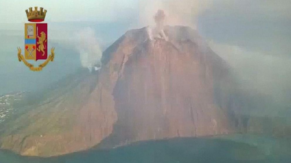 The volcano on the Italian island of Stromboli erupts an event 