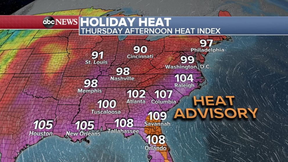 Video Triple-digit heat indexes, advisories in effect along Atlantic ...