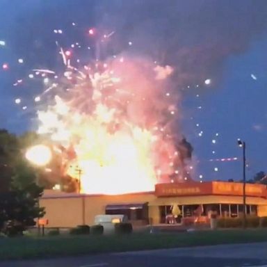 VIDEO: Shipping containers loaded with fireworks ignited and caused a fire in South Carolina