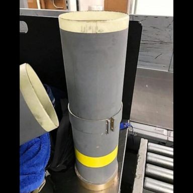 VIDEO: TSA officers uncover missile launcher in checked bag at airport