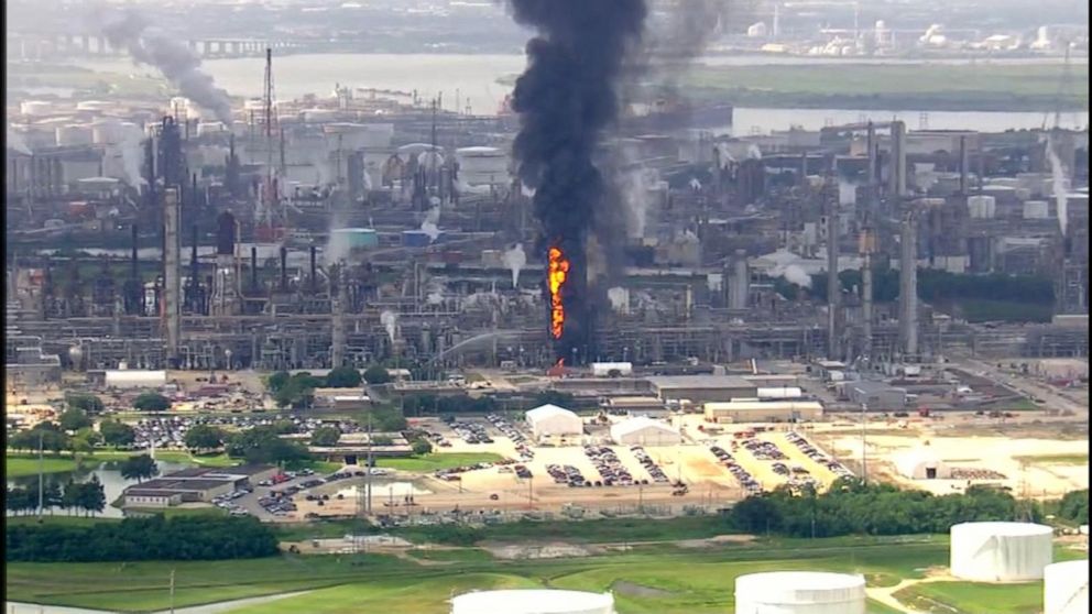 Image result for At least 37 hurt after fire erupts at Exxon Mobile facility in Texas