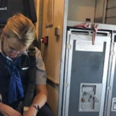 VIDEO: Drunk flight attendant passes out during flight