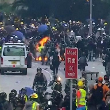 VIDEO: Protests in Hong Kong grow dangerous as shots of live ammunition can be heard 