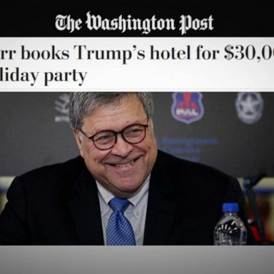 VIDEO: Attorney General Bill Barr reportedly spends $30K on Trump hotel holiday party