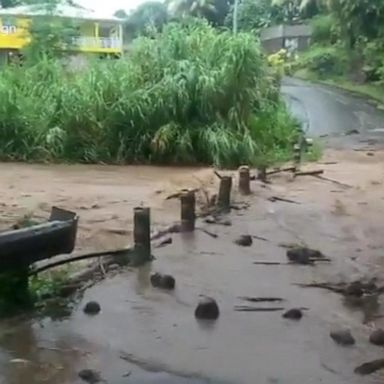 VIDEO: Dorian inundates Martinique with rains washing away roads