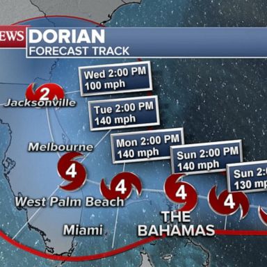 VIDEO: Hurricane Dorian strengthens to Category 3 as it heads toward Florida 