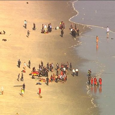 VIDEO: Urgent search for 2 swimmers who vanished near Rockaway Beach