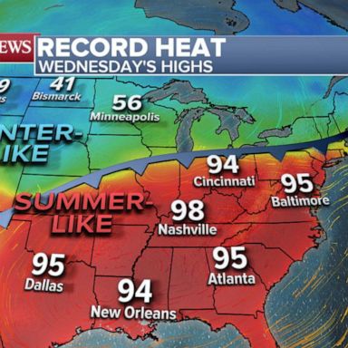 VIDEO: Searing heat already baking the South headed to Northeast