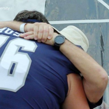 VIDEO: College football player salutes the man he calls dad